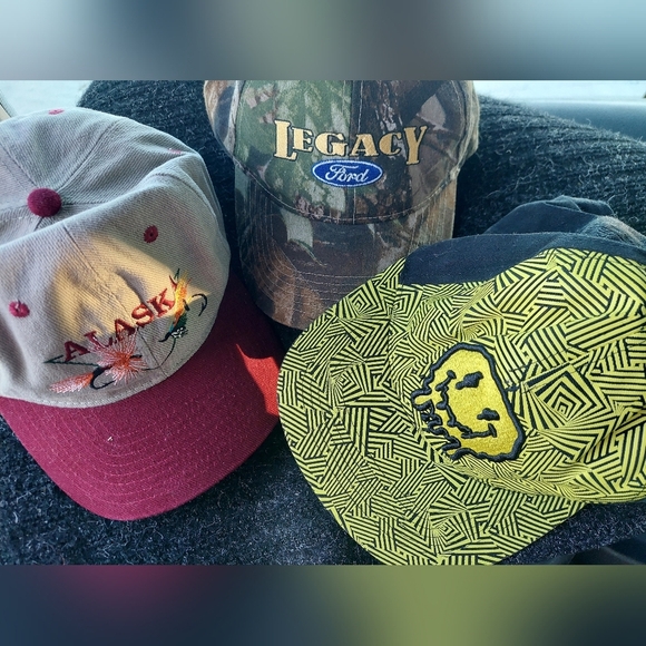 Alaska and Legacy Ford TOP LEVEL TRIPPY CAP Lot Of 3 Trucker Vintage - Picture 1 of 7